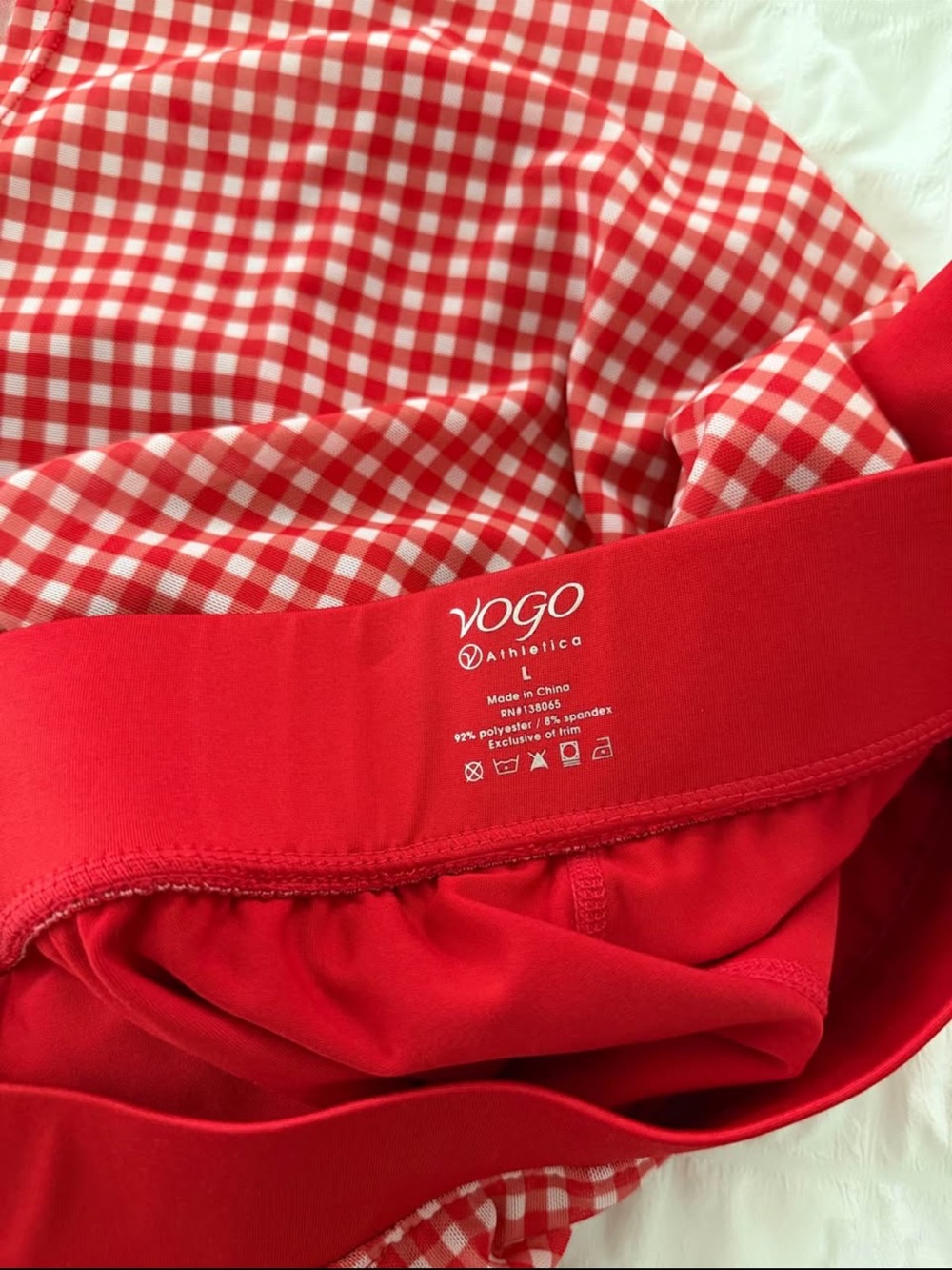 VOGO Athletica Red Gingham Skater Skirt - Picture 4 of 4